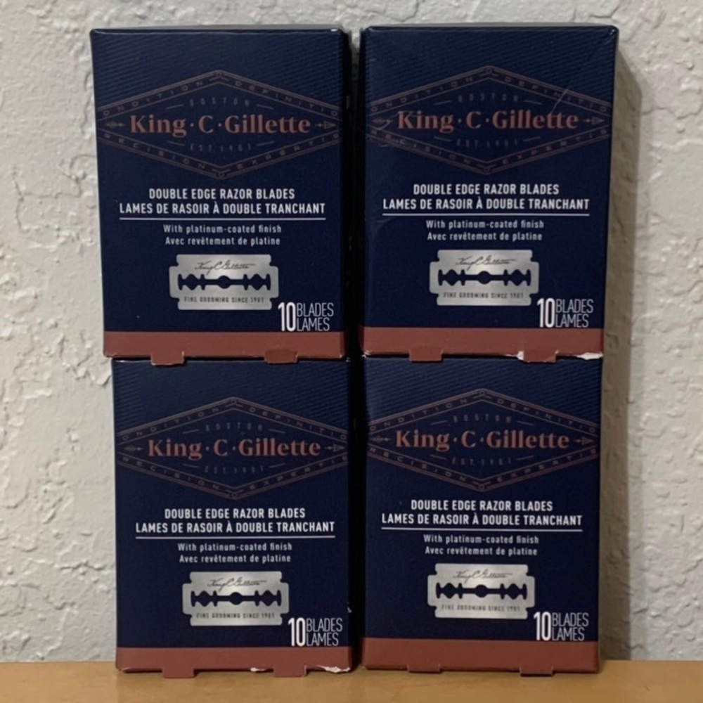 (4) King C Gillette Double Edge Razor Blades 10 Count Each *PRICE FIRM*